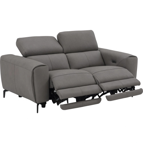 Lorenzo Power Motion Loveseat in Truffle Premium Italian Leather